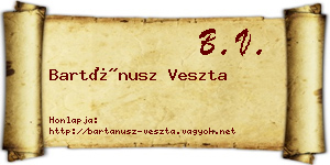 Bartánusz Veszta névjegykártya